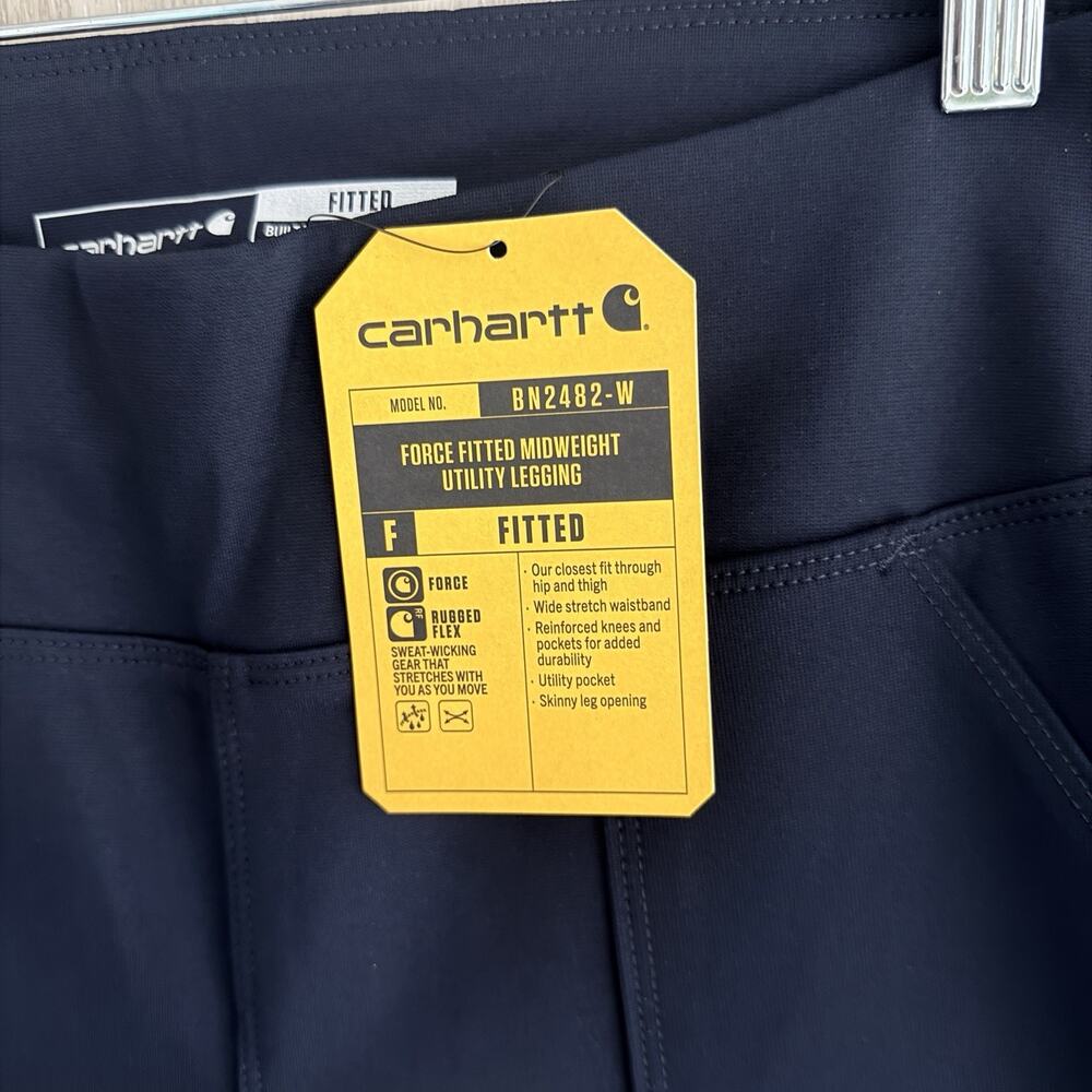 Carhartt Utility Leggings Womens Size Large Force Fitted Midweight Navy New NWT - Picture 4 of 11